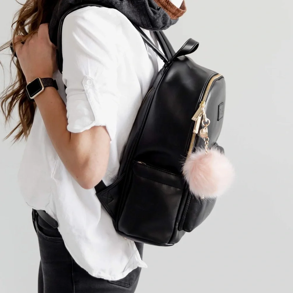 Black Diaper Bag w/ Gold Zippers